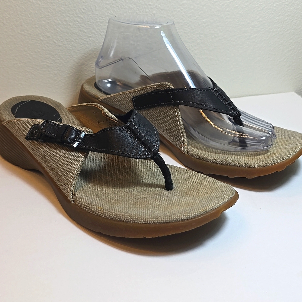 Dr Marten Flip Flop Sandals Thong Canvas Leather buckle strap size 10